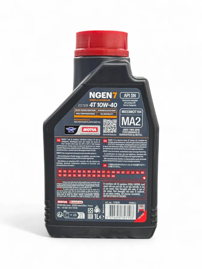Aceite de Motor Motul 10W40 Sintético NGEN7 4 Tiempos-Mundimotos