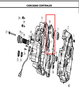 EMPAQUE CENTRO TTX180/CR5 ORIGINAL - Mundimotos