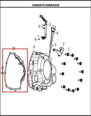 EMPAQUE CLUTCH CR5 ORIGINAL - Mundimotos