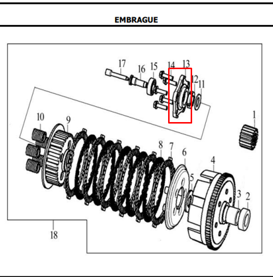 PORTA BALI CLUT(5)XM180/200/SM200 ORIGINAL - Mundimotos