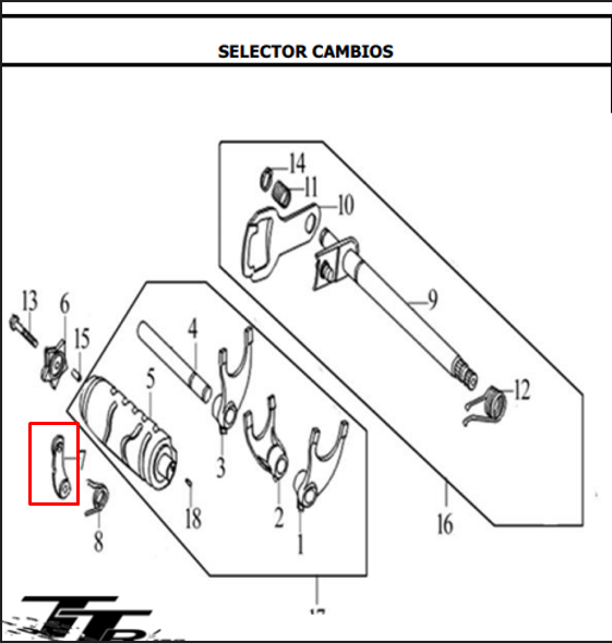 TOPE SELECTOR CR5 ORIGINAL - Mundimotos