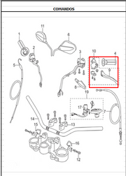 MANIGUETA Y SOPORTE LH CR5 ORIGINAL - Mundimotos