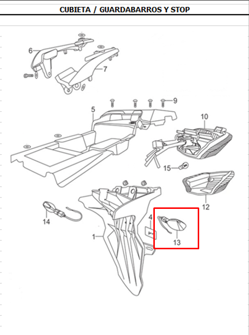 DIRECCIONAL RR/LH TTX180 ORIGINAL - Mundimotos