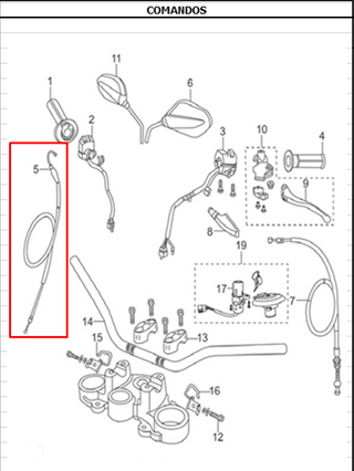 CABLE ACELERADOR TTX180/200 ORIGINAL - Mundimotos