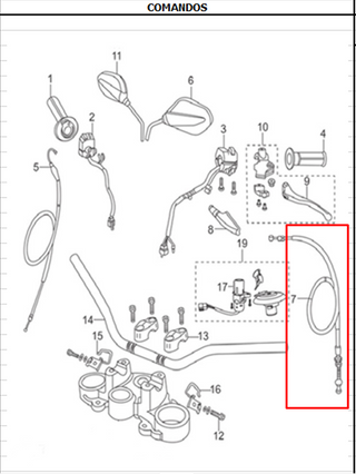 CABLE CLUTCH 180TTX ORIGINAL - Mundimotos