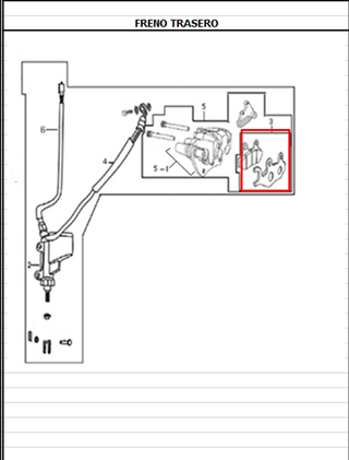 Pastilla freno tras Akt Ttx180 original - genuine parts - Mundimotos