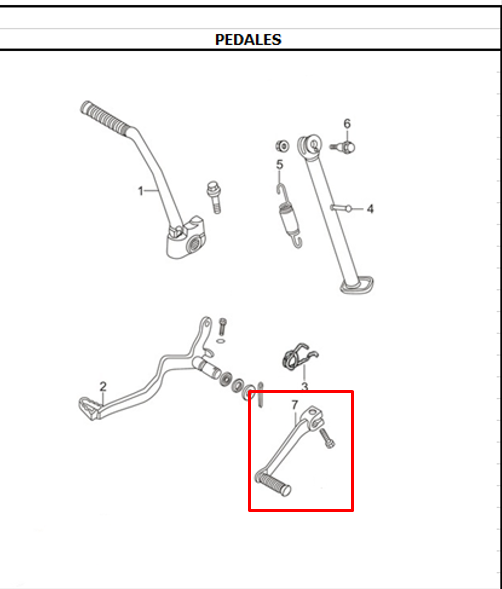 PEDAL CAMBIOS TTX180 ORIGINAL - Mundimotos