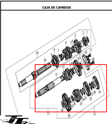 EJE SALIDA TTR/TTX180 ORIGINAL - Mundimotos