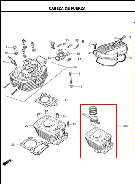 CILINDRO CTO 125 13MM CGR NKD/TT ORIGINAL - Mundimotos