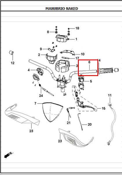 Manubrio Akt dynamic-r original - genuine parts - Mundimotos