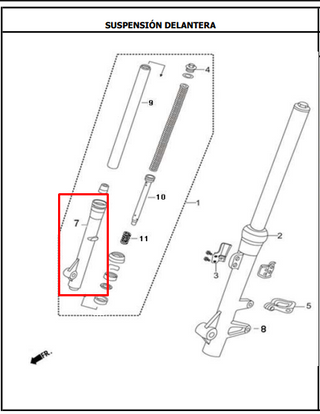 BOTELLA SUSPEN RH TTR150 ######### ORIGINAL - Mundimotos