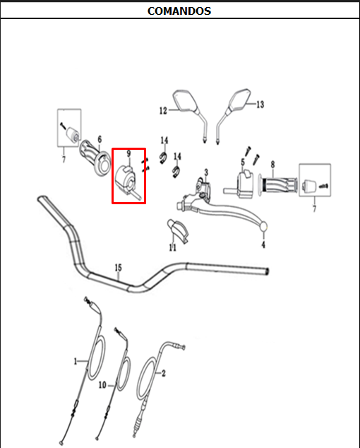 COMANDO RH CR5/EVO R3 ORIGINAL - Mundimotos