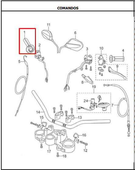 CARRETEL ACELERADOR CR5/R3/TTR/TTX ORIGINAL - Mundimotos