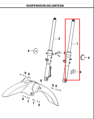 TELESCOPICO CTO LH R3 ORIGINAL - Mundimotos