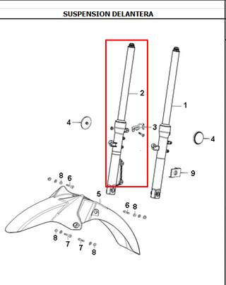 TELESCOPICO CTO RH R3 ORIGINAL - Mundimotos