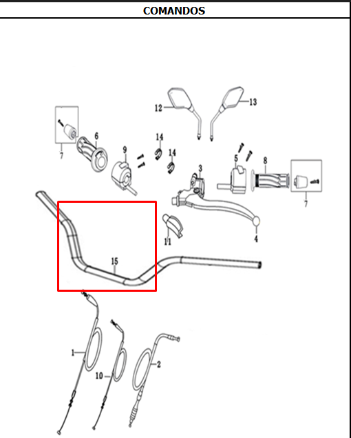 MANUBRIO EVO125R3/150R3 ORIGINAL - Mundimotos