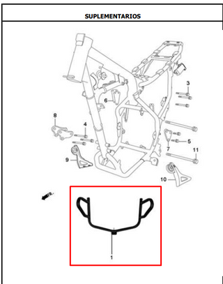 Defensa Slider Akt Ttr150 Original - Genuine parts - Mundimotos