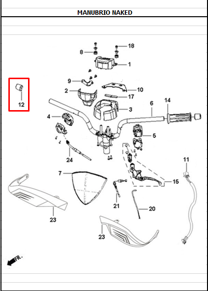 TAPON MANUBRIO DYNM-R/JET-R ORIGINAL - Mundimotos