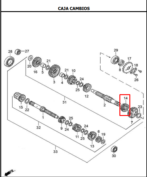 PINON ES 5TA 26T NKR/NE125/150 ORIGINAL - Mundimotos