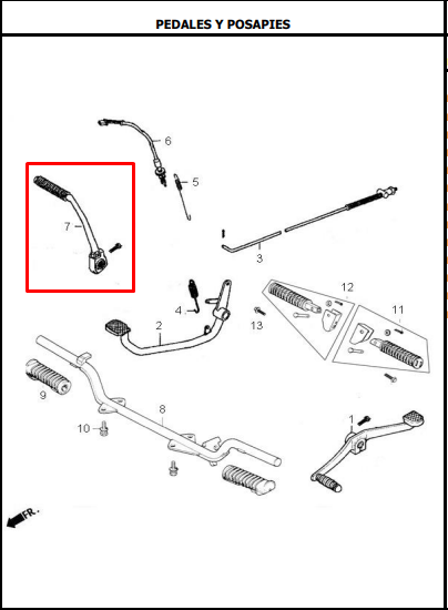 PEDAL CRANK NKR125/SLR125 ORIGINAL - Mundimotos