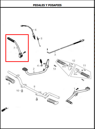 PEDAL CRANK NKR125/SLR125 ORIGINAL - Mundimotos