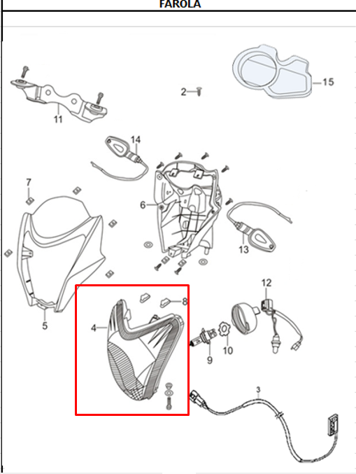 Farola Akt Ttr 125 Original - Genuine parts - Mundimotos