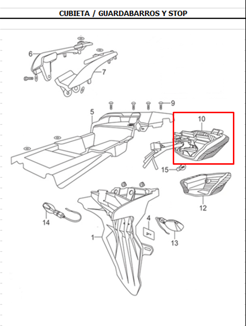 Stop Akt ttr150 original - genuine parts - Mundimotos