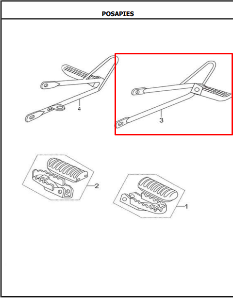 Soporte Posa Trasero Izquierdo Akt Ttr150 - Mundimotos