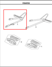 Soporte Posapie Trasero Derecho Akt Ttr150 Original - Genuine parts - Mundimotos