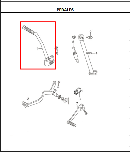 PEDAL CRANK TTR125/150 ORIGINAL - Mundimotos