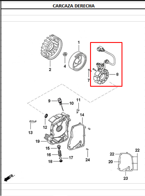 STATOR 6 BOB DYNAM-R/JET4-R ORIGINAL - Mundimotos