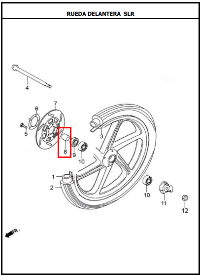 BUJE 12X21X24 FR/RH SL125 ORIGINAL - Mundimotos