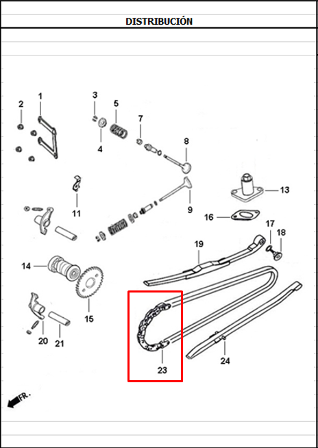 CADENILLA SCR 2X3 92L JET4/DYNA2 ORIGINAL - Mundimotos