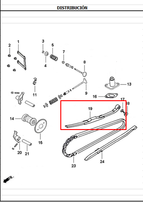 GUIA TENSOR CADENILLA JET4 ORIGINAL - Mundimotos