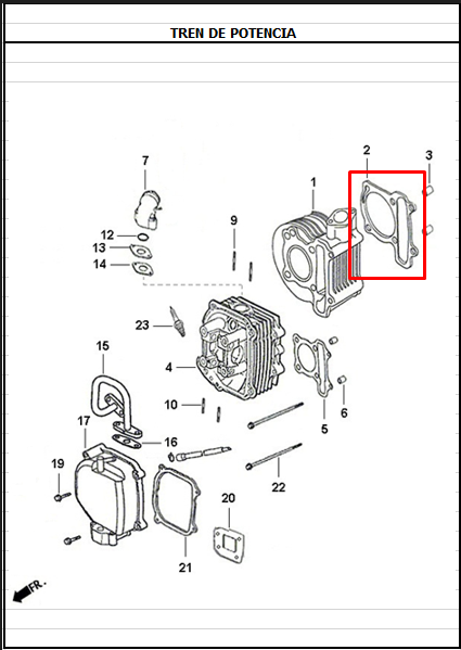 EMPAQUE CILINDRO JET4/DYNM>12 ORIGINAL - Mundimotos