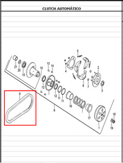 CORREA 818X19.7X28 DYNMC>2012/JET4 ORIGINAL - Mundimotos