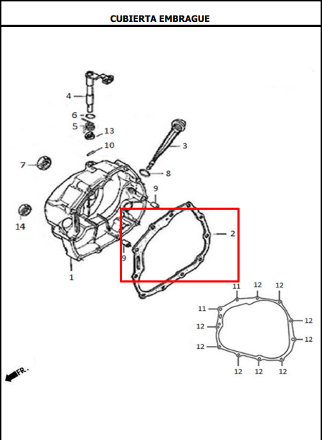 EMPAQUE CLUTCH EVO125/150NE ORIGINAL - Mundimotos