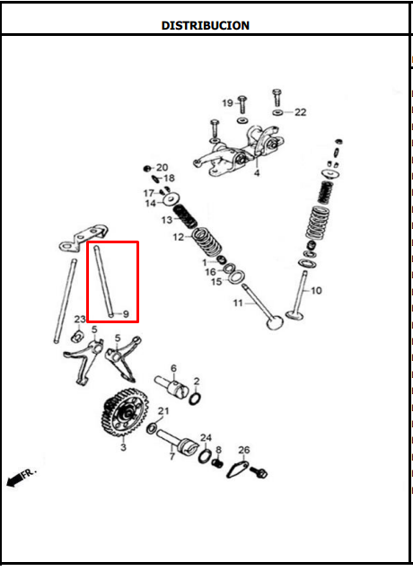 VARILLA EMPUJE (2) NE125/150/TTR ORIGINAL - Mundimotos