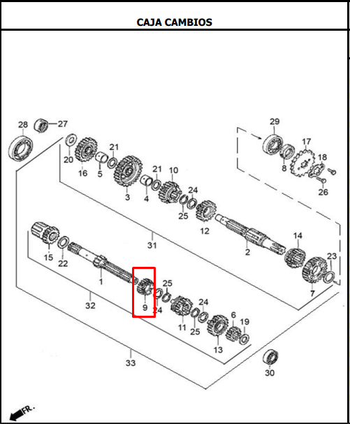 PINON EP 3RA 22T TTR150/NE150 ORIGINAL - Mundimotos