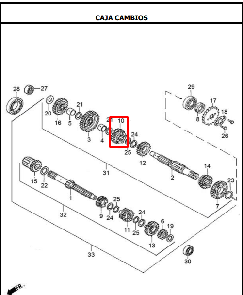 PINON ES 3RA 28T NE150/TTR150 ORIGINAL - Mundimotos