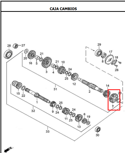 PINON ES 2DA 31T TTR150/NE150 ORIGINAL - Mundimotos