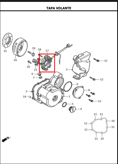 STATOR AK125SLR/NKR/NE125-150 ORIGINAL - Mundimotos