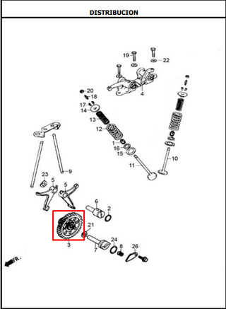 ARBOL LEVAS NE125/150/NKDR/TTR ORIGINAL - Mundimotos