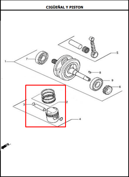 Kit Piston 0.25 Akt Nkd125 13M.M Original - Genuine parts