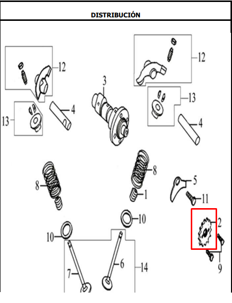 PINON ARBOL 32T XM180 ORIGINAL - Mundimotos