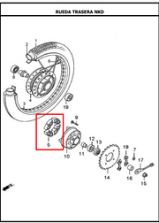 CAUCHO CAMPANA AK125SL ORIGINAL - Mundimotos