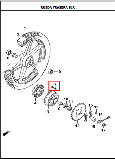 TORNILLO PORTA SPROKET (4) AK125SL ORIGINAL - Mundimotos