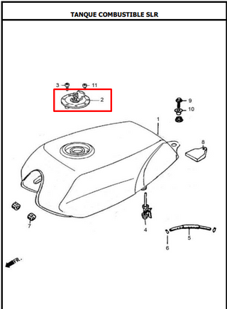 TAPA GAS AK125SL/EVO/NE ORIGINAL - Mundimotos