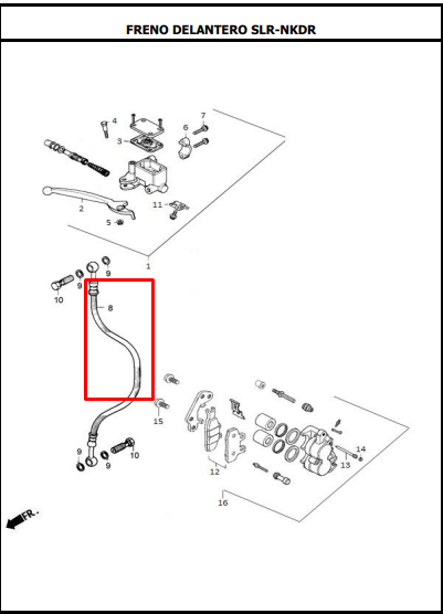 MANGUERA FRENO NE125/150/NKR/SLR ORIGINAL - Mundimotos