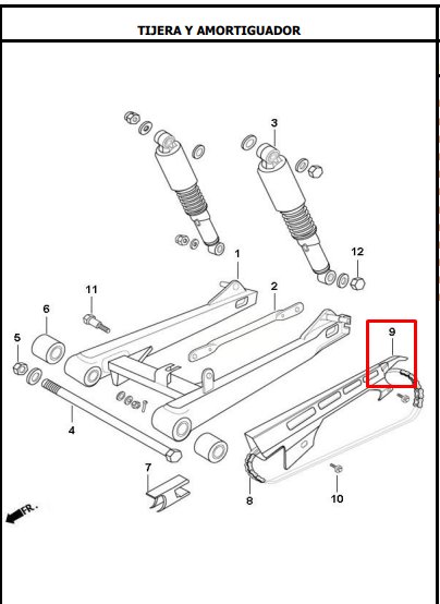GUARDACADENA NKD/NKR/SLR ORIGINAL - Mundimotos